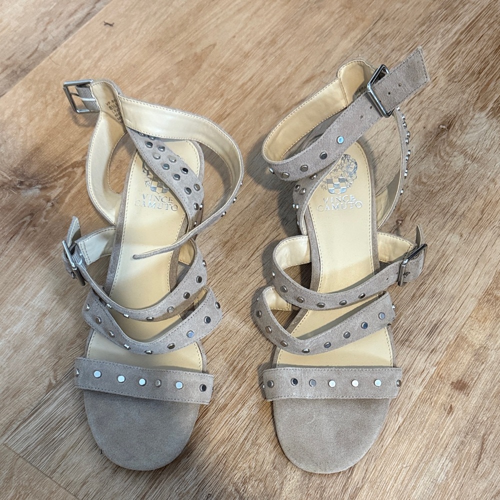 Vince Camuto Women's Taupe Studded Sandals